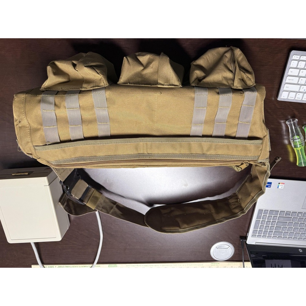 Coyote Brown Tactical MOLLE Gear Bag Hunting Range Shoulder Bag Nylon 7 Pockets